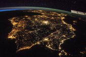 Nachtbild der Iberischen Halbinsel iberische halbinsel