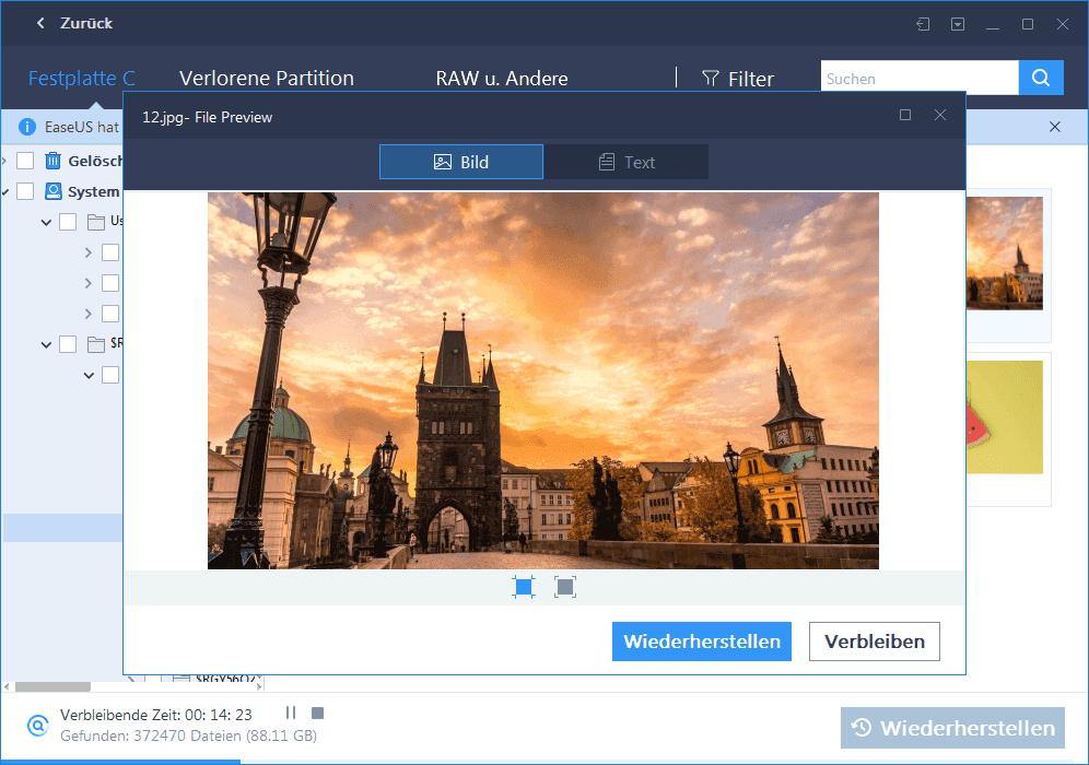 Vorschau der Dateien